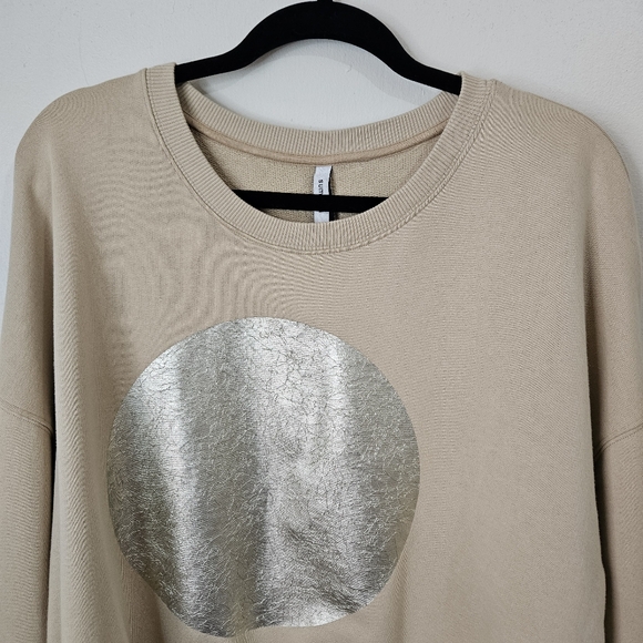 Summum Woman Gold Foil Moon Sweatshirt Size M Minimalist - Picture 4 of 13